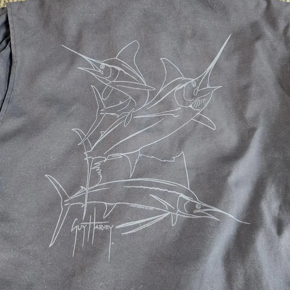 Guy Harvey Navy Blue Zip-Up Jacket with Embroidered Logo - Picture 12 of 12